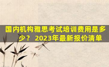 国内机构雅思考试培训费用是多少？ 2023年最新报价清单